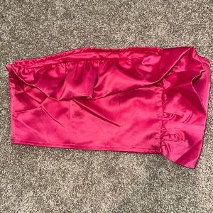 Satin Pink Ruffled crop top